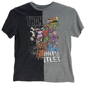 Marvel Avengers Infinity War Gauntlet Tee Shirt Adult Size XL Black Gray Comic